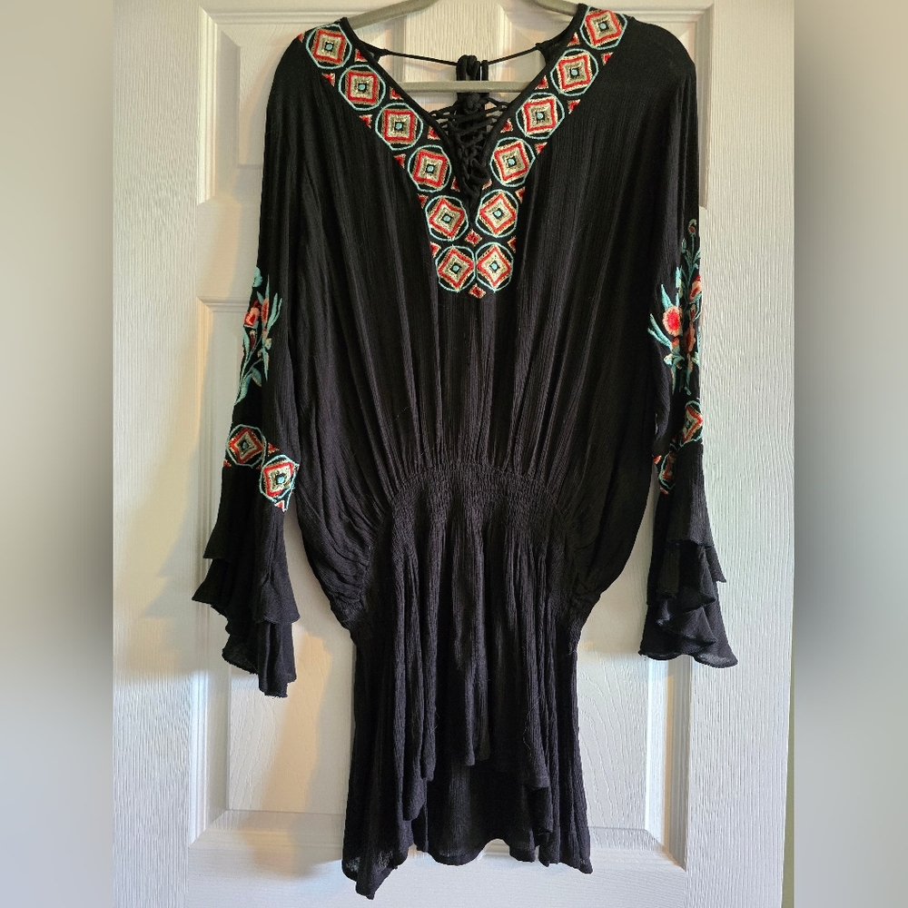 BOGO Savage Culture Embroidered Backless Boho Tunic